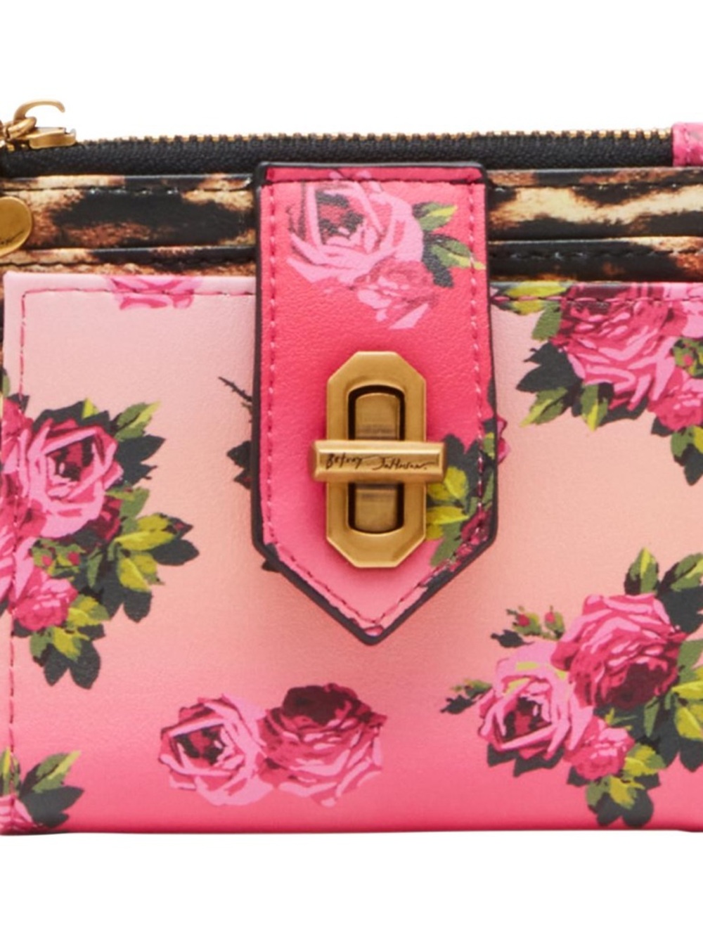 Betsey Johnson Leopard Floral Bifold Wallet